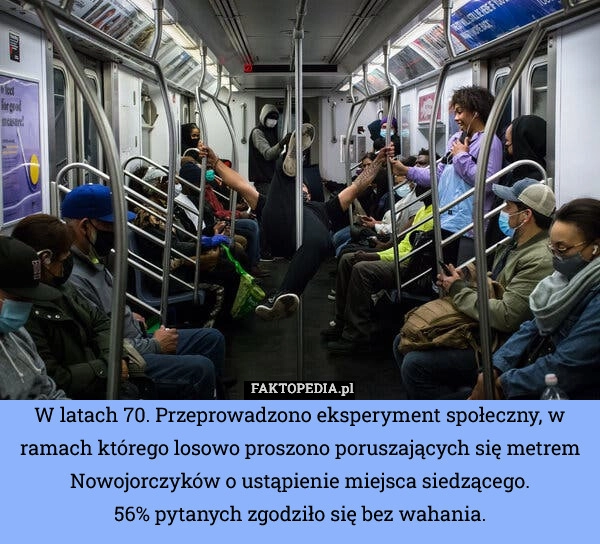 W latach 70. Przeprowadzono eksperyment społeczny, w ramach którego losowo