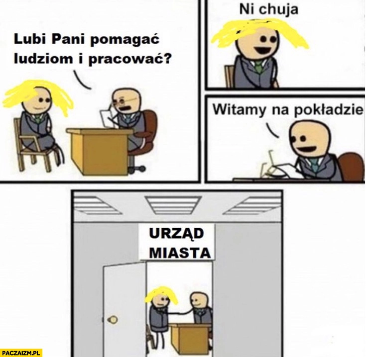 Lubi pani pomagać ludziom i pracować nie witamy na pokładzie w urzędzie miasta rozmowa kwalifikacyjna o pracę