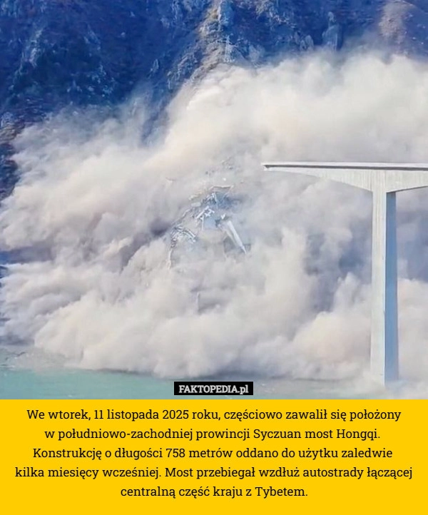 We wtorek, 11 listopada 2025 roku, częściowo zawalił się położony
 w południowo-zachodniej